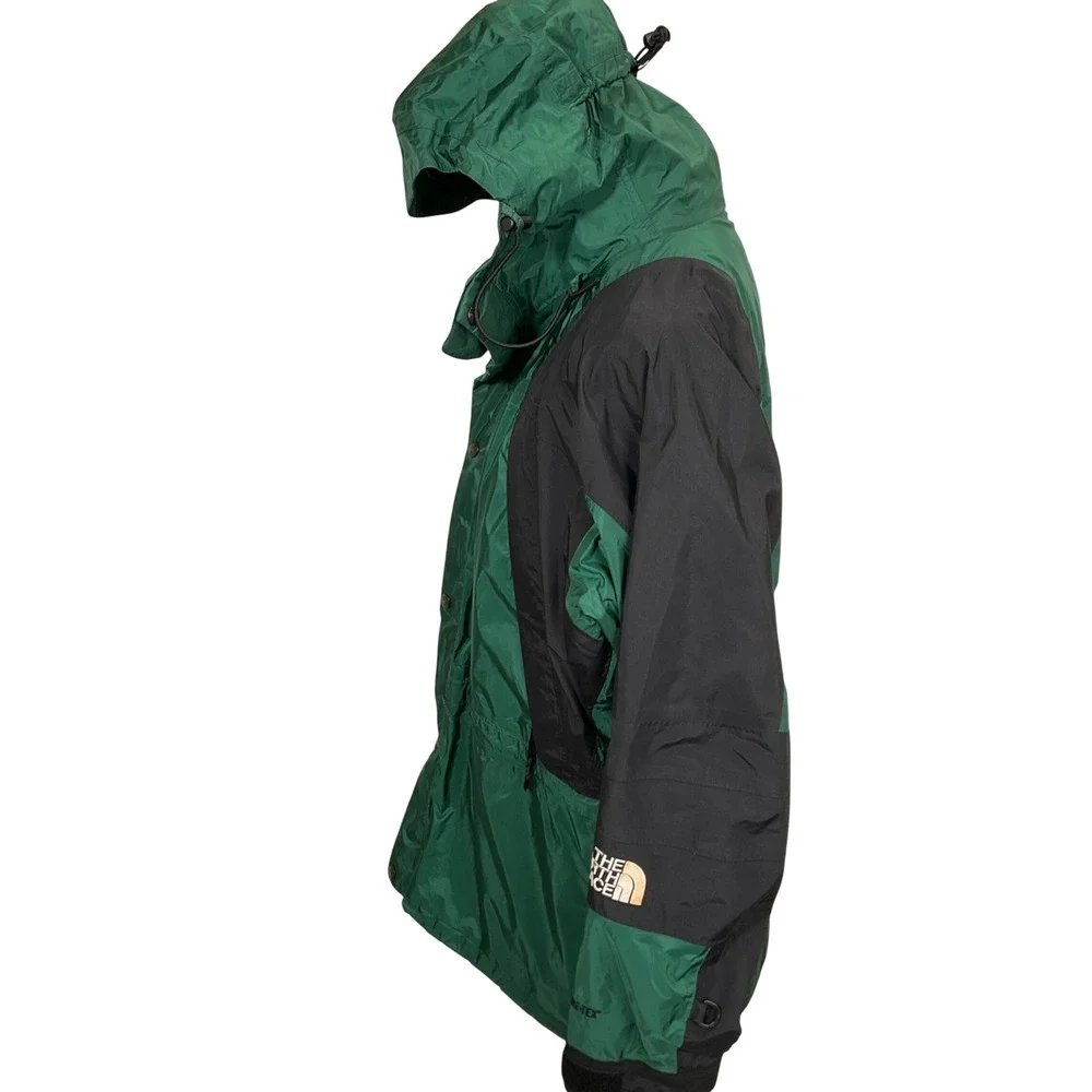 North Face Jacket Mens Large Green Black 88017 Gore Tex‎ Hood Outdoor Softshell